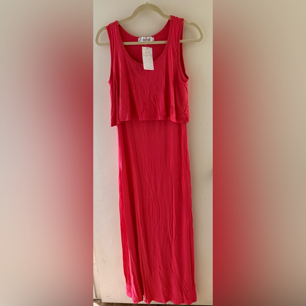 Latched Mama coral maxi dress